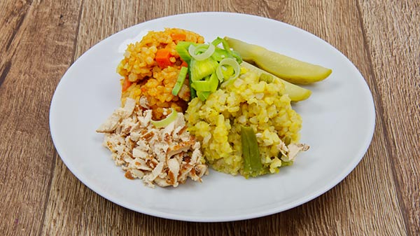 evenwichtige opgewarmde maaltijd